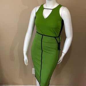 NWT Worthington Marypole Green/ Balck Matching Skirt & Top - Size Small